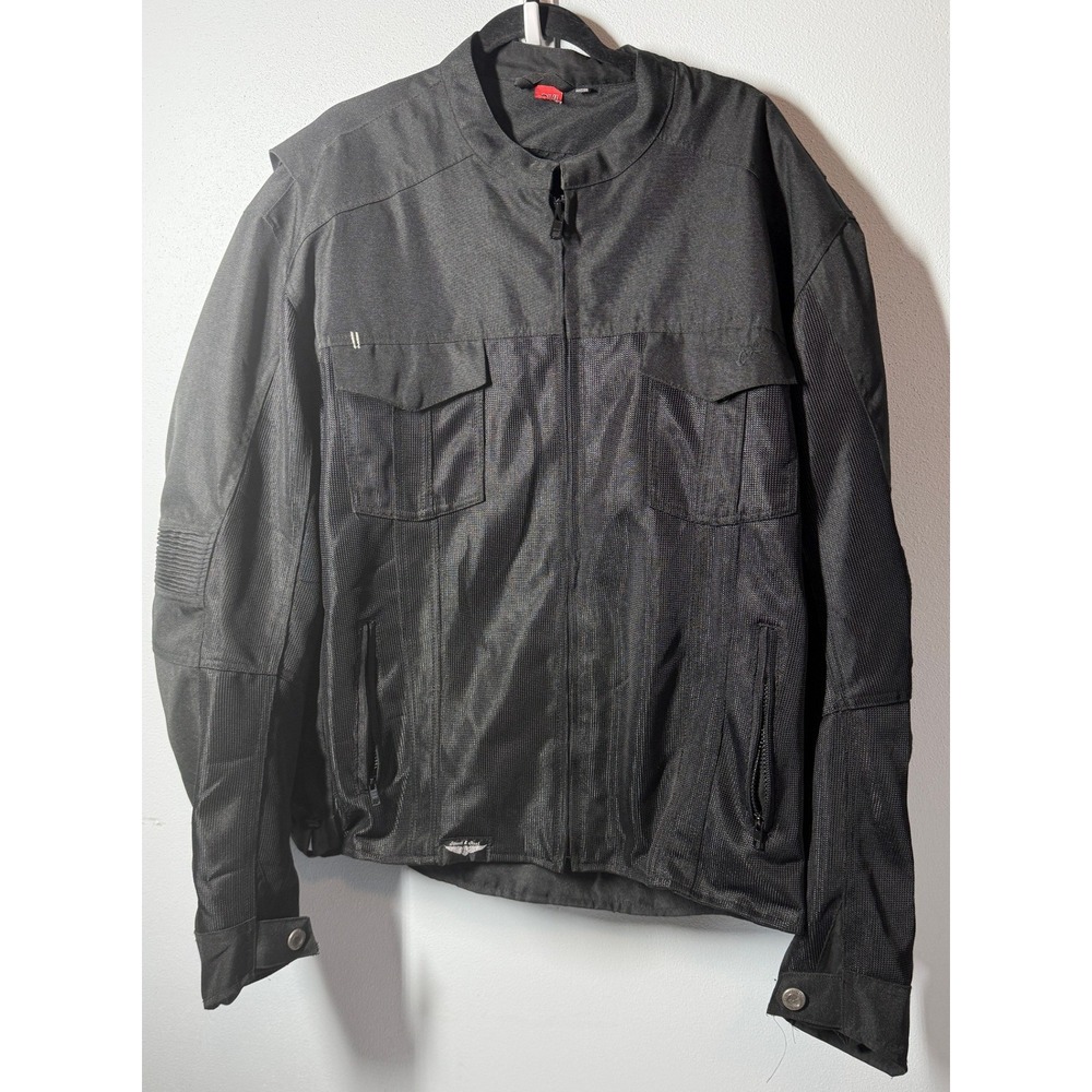 Street & Steel Mens Riding Jacket 3XL Black Freebird Mesh Armor Pockets Biker